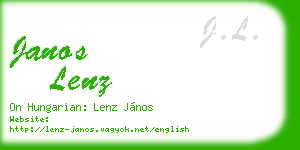 janos lenz business card