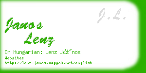 janos lenz business card